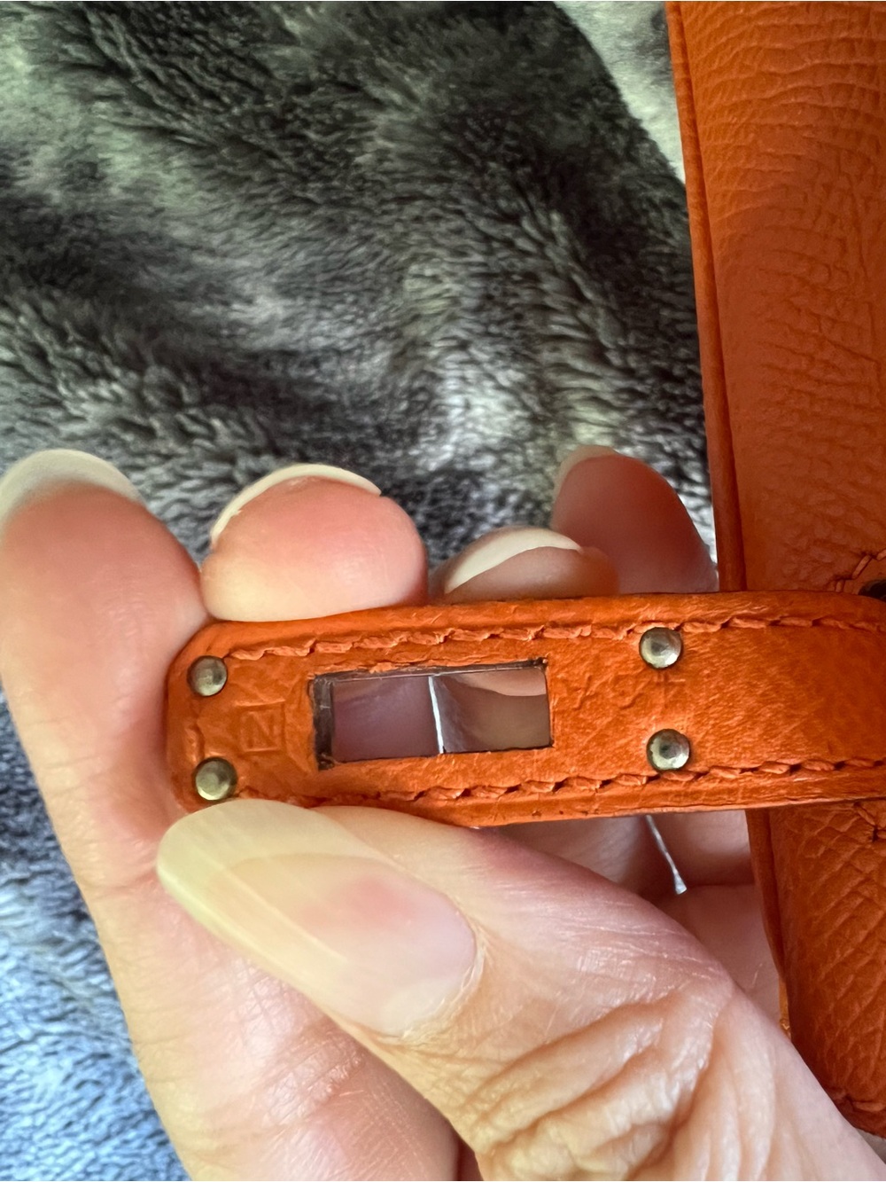 Hermes Orange Leather Satchel - Picture 7 of 15